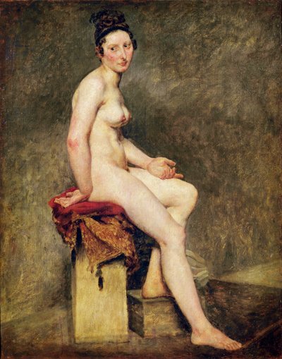 Nu Sentado, Mademoiselle Rose (óleo sobre tela) de Ferdinand Victor Eugene Delacroix