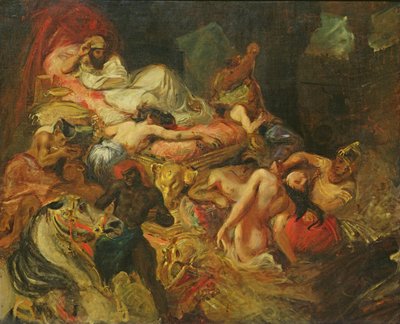 Estudo para A Morte de Sardanapalus, antes de 1827 (óleo sobre tela) de Ferdinand Victor Eugene Delacroix