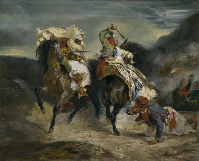 O Combate de Giaour e Hassan, 1826 de Ferdinand Victor Eugene Delacroix