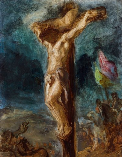 A Crucificação por Delacroix, Eugene (1798-1863) de Ferdinand Victor Eugene Delacroix