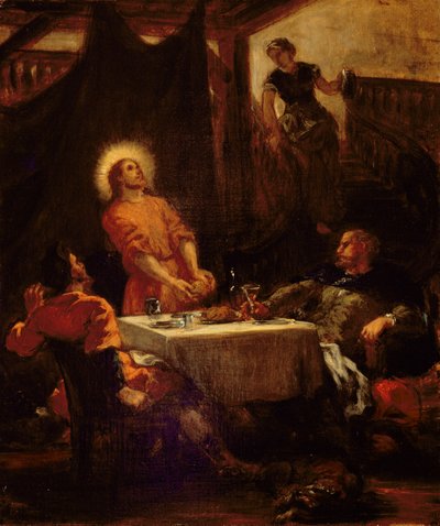 Os discípulos em Emaús, 1853 de Ferdinand Victor Eugene Delacroix
