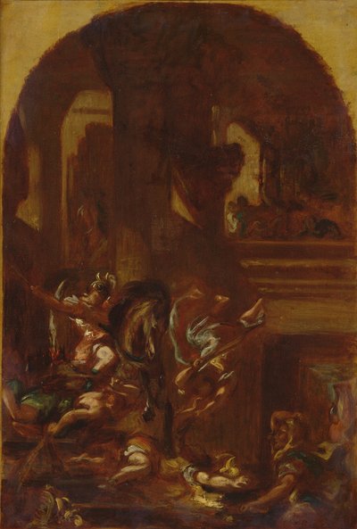 A Expulsão de Heliodoro do Templo, c.1857 de Ferdinand Victor Eugene Delacroix