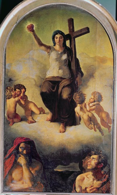 A Virgem do Sagrado Coração, 1821 de Ferdinand Victor Eugene Delacroix