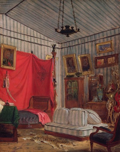 O apartamento do Conde de Mornay, rue de Verneuil, Paris (estudo), 1833 de Ferdinand Victor Eugene Delacroix