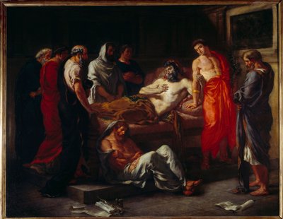 A morte de Marc Aurele (121-180). Pintura de Eugene Delacroix (1798-1863) de Ferdinand Victor Eugene Delacroix