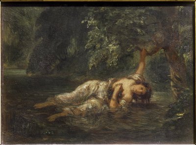 A morte de Ofélia - óleo sobre tela de Ferdinand Victor Eugene Delacroix