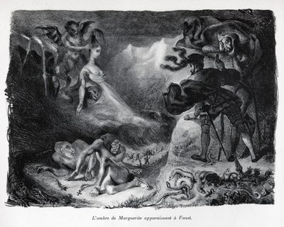 A sombra de Gretschen aparece em Fausto de Ferdinand Victor Eugene Delacroix