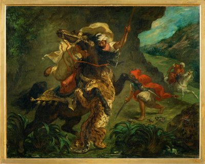 Caça ao tigre (pintura sobre tela) de Ferdinand Victor Eugene Delacroix