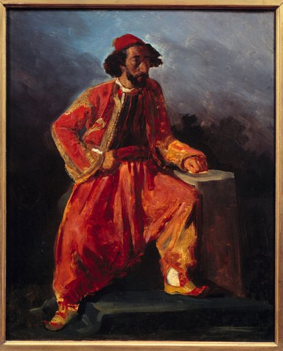 Sessão turca. Retrato presumido de Paul Barroilhet (1805 - 1871) artista lírico. Pintura de Eugene Delacroix (1798-1863) de Ferdinand Victor Eugene Delacroix