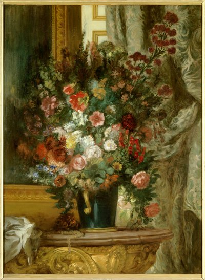Vaso de flores em um console Pintura por Eugene Delacroix (1798-1863) 1850 Dim.1,35 x 1,02 m Montauban, Musee Ingres de Ferdinand Victor Eugene Delacroix