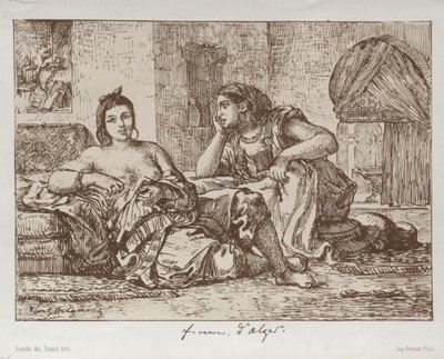 Mulheres de Argel, 1833. de Ferdinand Victor Eugene Delacroix