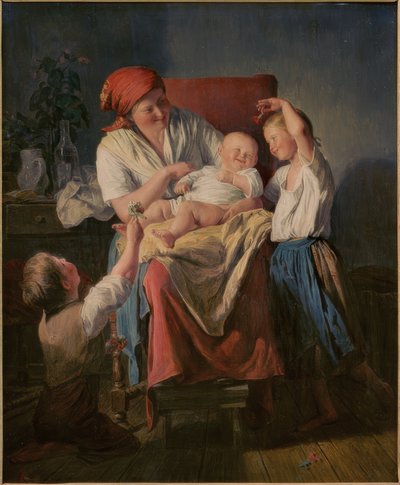 felicidade da mãe de Ferdinand Waldmüller