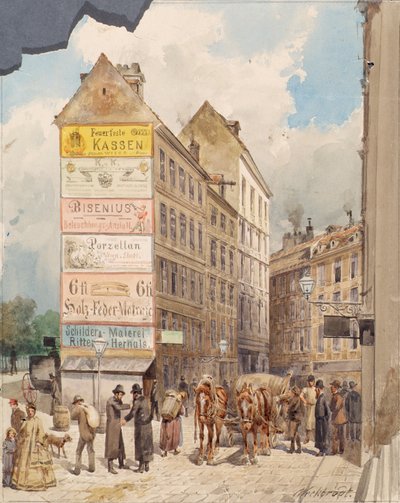 A Kohlmessergasse e os Salzgries perto do Ruprechtsstiege de Ferdinand Weckbrodt
