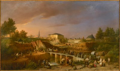 Demolição do Sint-Jorispoort A Porta de São Jorge em 1866, 1869. de Ferdinand de Braekeleer the Elder