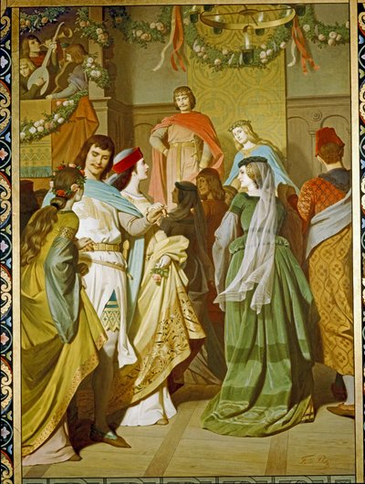 A vida da corte no Castelo do Santo Graal ... de Ferdinand the Elder Piloty