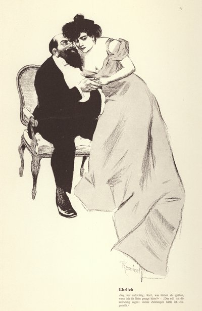 Homem com a sua amante (litho) de Ferdinand von Reznicek
