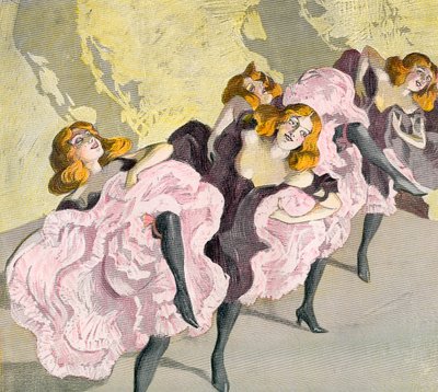 The Cancan, após Ferdinand Von Reznicek c.1906. De Illustrierte Sittengeschichte vom Mittelalter bis zur Gegenwart de Eduard Fuchs, publicado em 1909. de Ferdinand von Reznicek