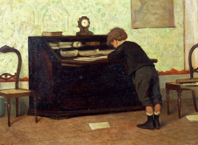 Lição de Ferdinando Buonamici (1820-1892), óleo sobre painel de Ferdinando Buonamici