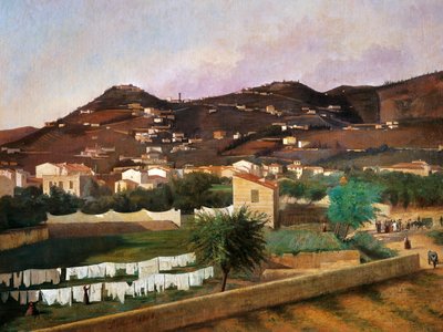 Vista da Colina de Fiesole por Ferdinando Buonamici (1820-92), óleo sobre tela, 88x119 cm de Ferdinando Buonamici