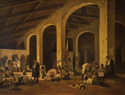 Artistas toscanos voluntários no quartel de Modena de Ferdinando Buonamici