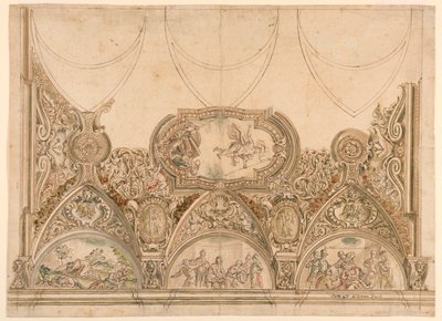 Projeto para a decoração do teto de uma capela de Ferdinando Galli Bibiena