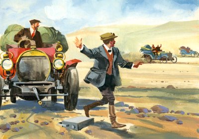 Corrida de dez mil milhas (guache sobre papel) de Ferdinando Tacconi