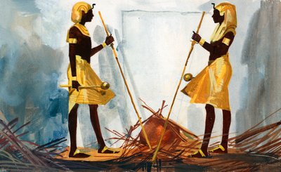 As duas sentinelas que guardam o túmulo de Tukankhamen de Ferdinando Tacconi
