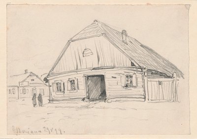 Pousada da Jankielowa em Oszmiana; recto: esboço de um motivo indefinido de Ferdynand Ruszczyc