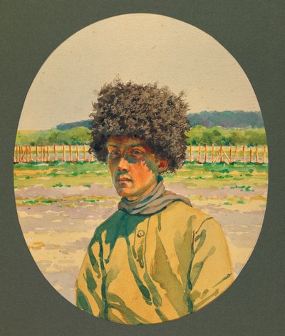 Retrato de um prisioneiro russo do Sul, Gustrow de Fernand Barbier