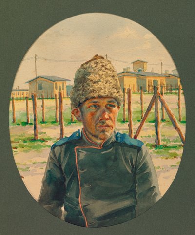 Retrato de um artilheiro russo à saída do hospital, Gustrow de Fernand Barbier