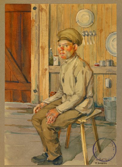 Retrato do prisioneiro russo Dimitri, Gustrow de Fernand Barbier