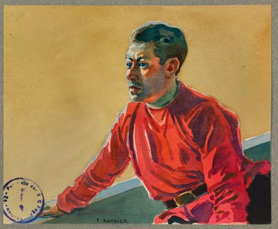 O prisioneiro Lafontan vai atuar esta noite no teatro do campo, Gusttow de Fernand Barbier