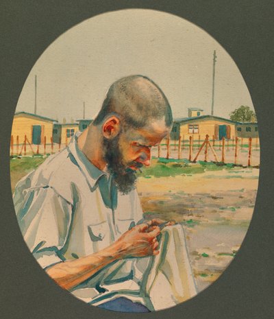 O Professor Schlosser estende a sua roupa suja em Gustrow de Fernand Barbier