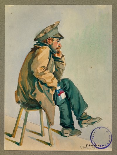 Prisioneiro russo à espera de exame médico, Gustrow de Fernand Barbier