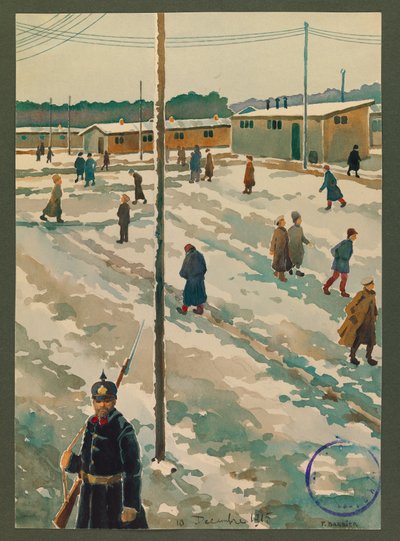Vista do campo de prisioneiros de Gustrow de Fernand Barbier