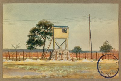 Torre de vigia e arame farpado de Fernand Barbier