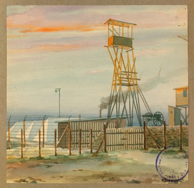observatório do antigo acampamento com as suas tendas de Fernand Barbier