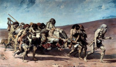 Cain, detalhe. Ilustração do romance "A Lenda dos Siecles", de Victor Hugo. Pintura de Fernand Cormon (1845-1924) de Fernand Cormon