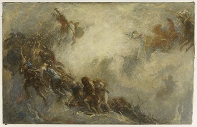 Esboço para o anfiteatro de paleontologia do Museu de História Natural de Paris: Raças humanas (Teto) de Fernand Cormon