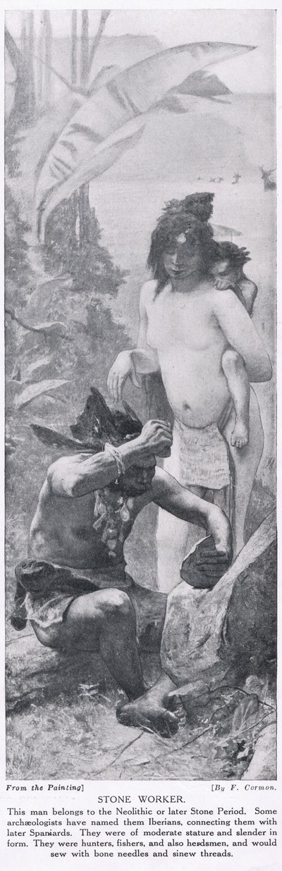 Trabalhador de pedra, ilustração de &39;História das Nações Hutchinson&39;, c.1910 de Fernand Cormon