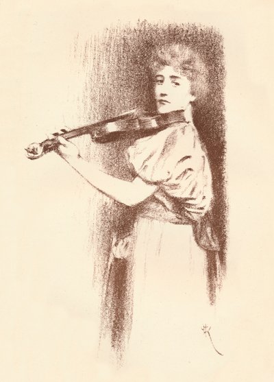Um violinista, c1898 de Fernand Khnopff
