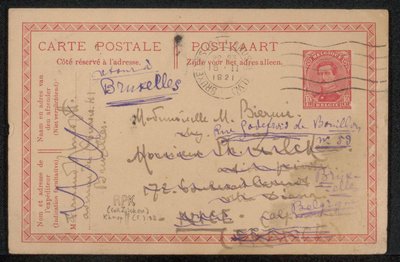 Postal para Maria Biermé de Fernand Khnopff