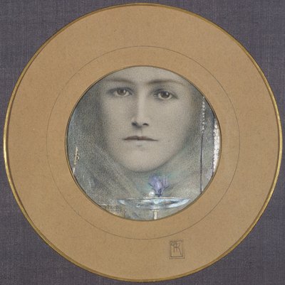 Olhos Castanhos e uma Flor Azul de Fernand Khnopff