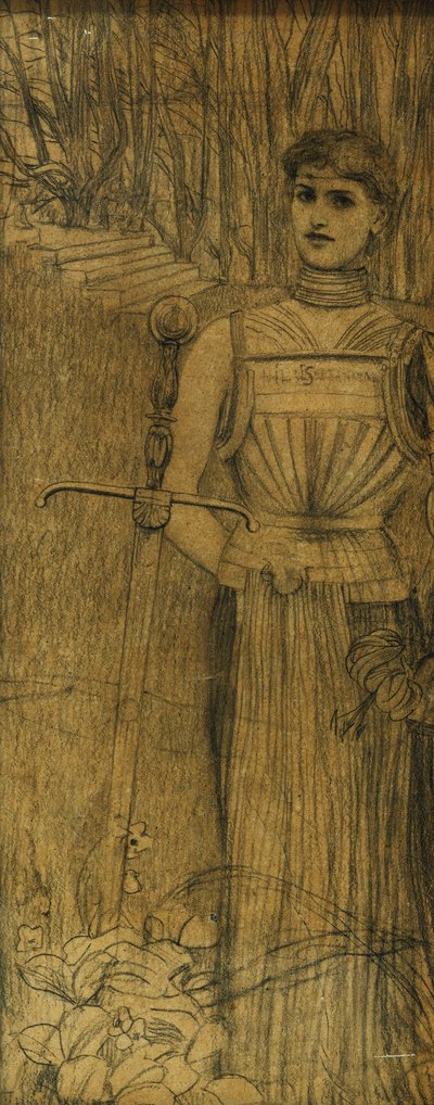 Proposta de Frontispício para as Obras de Villiers de Isle Adam; Projeto de Frontispício para as Obras de Villiers de Isle Adam, c. 1891 de Fernand Khnopff