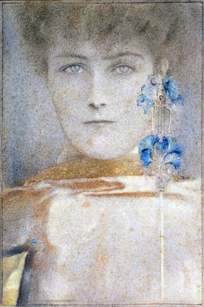 Máscara branca, por Fernand Khnopff (1858-1921) de Fernand Khnopff