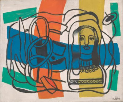 Composição com estatueta de Fernand Leger