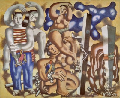 Composição com dois papagaios de Fernand Leger