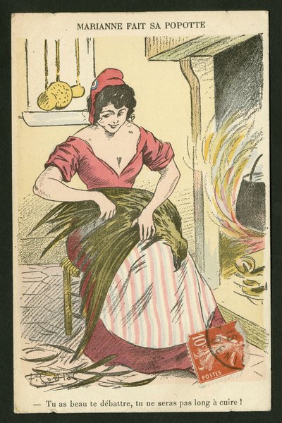 Cartão postal, de cores satíricas de Fernand Louis Gottlob