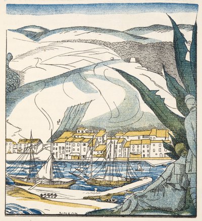 Antibes, da Gazette de Bon Ton, pub. 1920 (estêncil) de Fernand Siméon