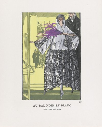 No baile preto e branco, pub. 1921 (estêncil) de Fernand Siméon